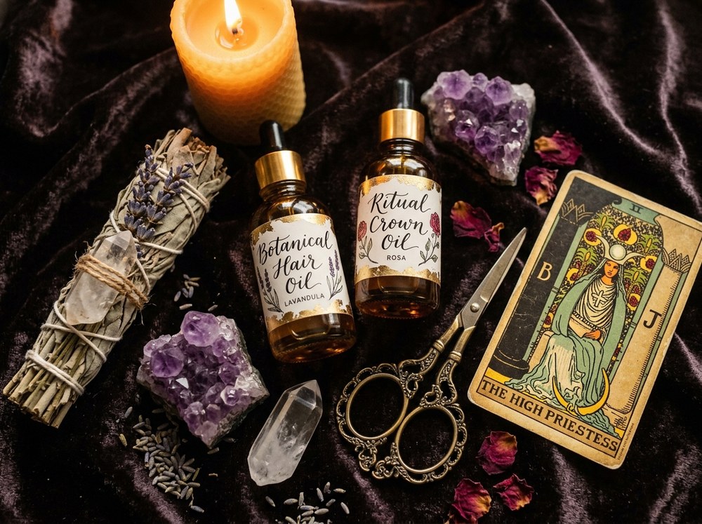 Moon-Charged Botanicals & Crystal Adornments