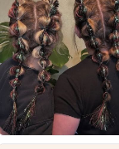 Festival Bubble Braids with Shimmer Accent